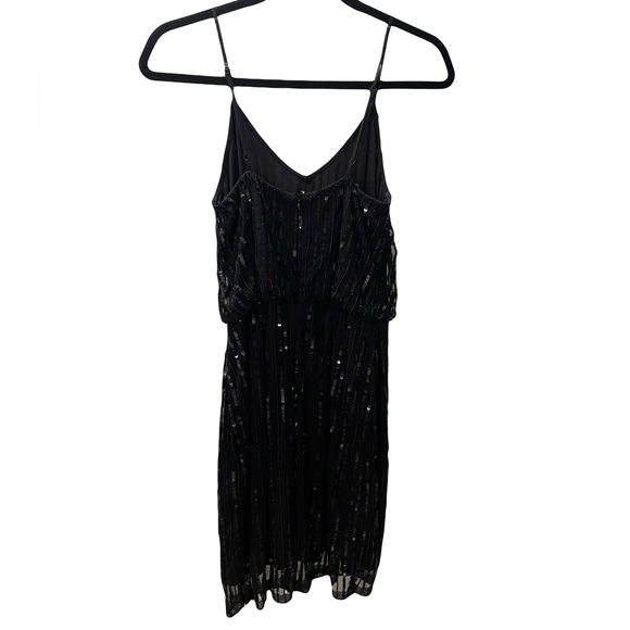 French Connection Black Sequin Mini Dress Women’s Size 6 - Picture 2 of 4